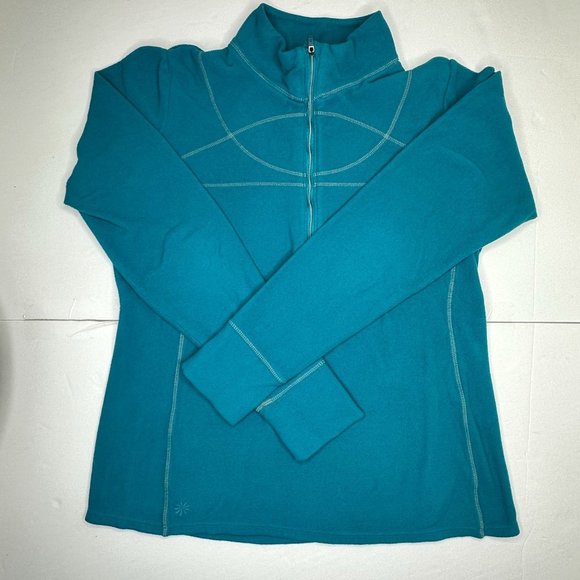ATHLETA FLEECE ZIP UP JACKET - Size medium. Beautiful teal! - Picture 7 of 11